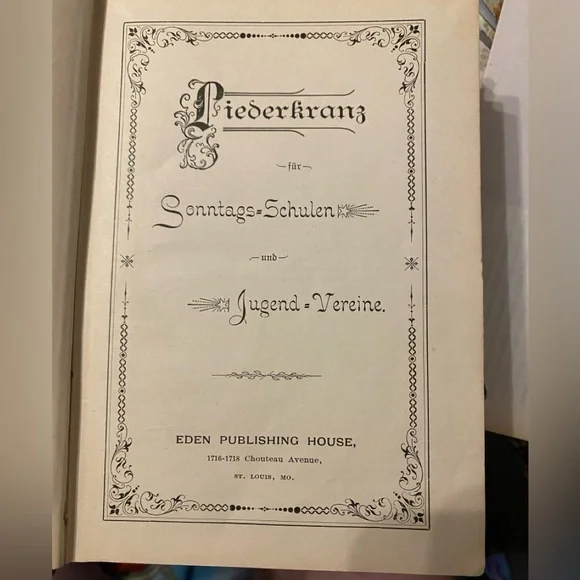 Antique German Song Book Liederkranz Für Somitages Schulen 1898 - Picture 4 of 12